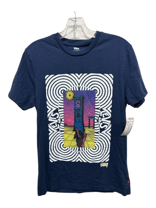 Levi's Size S Navy Blue Cotton Short Sleeve graphic Top Navy Blue / S