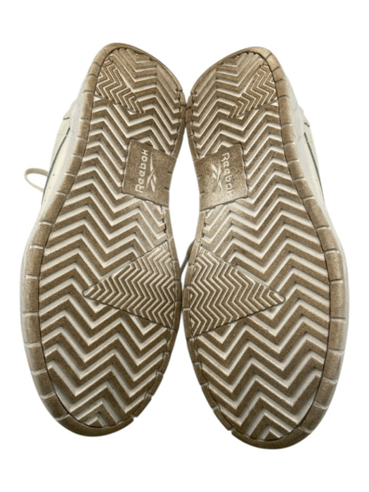 Reebok Shoe Size 8 Cream & White Leather Upper Lace Up Perforated Sneakers Cream & White / 8