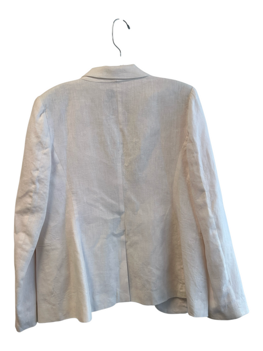 Joie Size 8 White Linen Long Sleeve Shoulder Pads Collar Blazer Jacket White / 8