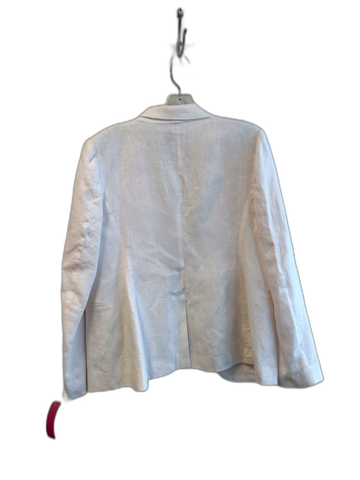 Joie Size 8 White Linen Long Sleeve Shoulder Pads Collar Blazer Jacket White / 8