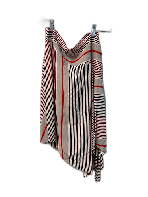 Joie Size 4 Red,black, beige Viscose Side Zip Striped Asymetrical Skirt Red,black, beige / 4