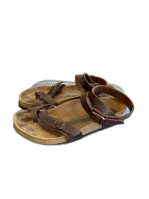 Birkenstock Shoe Size 38 Brown Leather Buckle Detail Ankle Strap Toe Strap Shoes Brown / 38