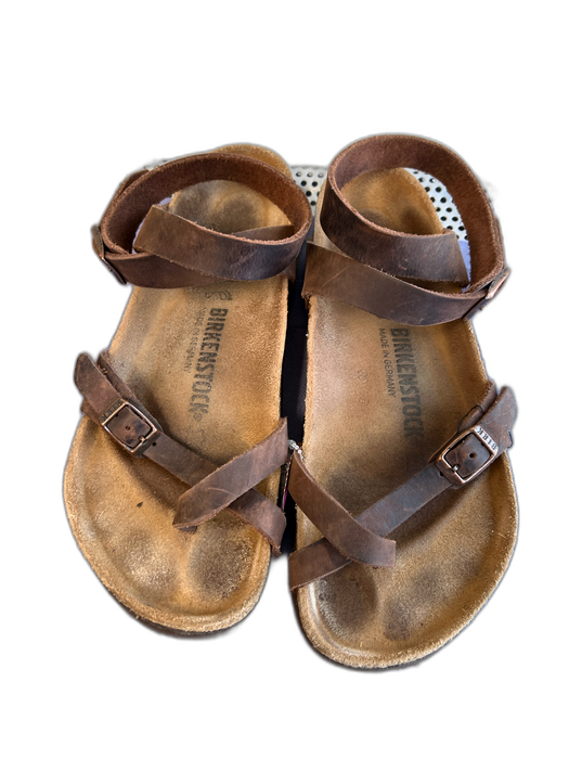 Birkenstock Shoe Size 38 Brown Leather Buckle Detail Ankle Strap Toe Strap Shoes Brown / 38