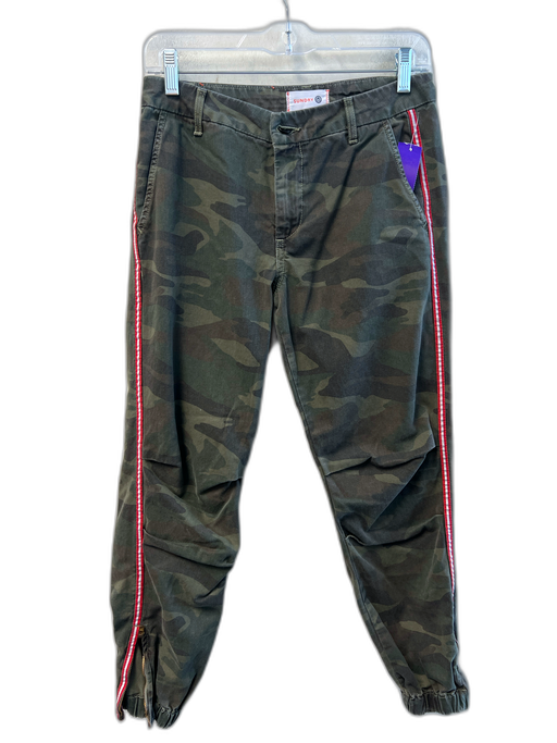 Sundry Size 25 Green Cotton Camo Striped Detail Low Rise Cropped Jeans Green / 25