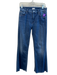 Mother Size 27 Dark Wash Cotton Mid Rise 5 Pocket Fray hem Straight Leg Jeans Dark Wash / 27