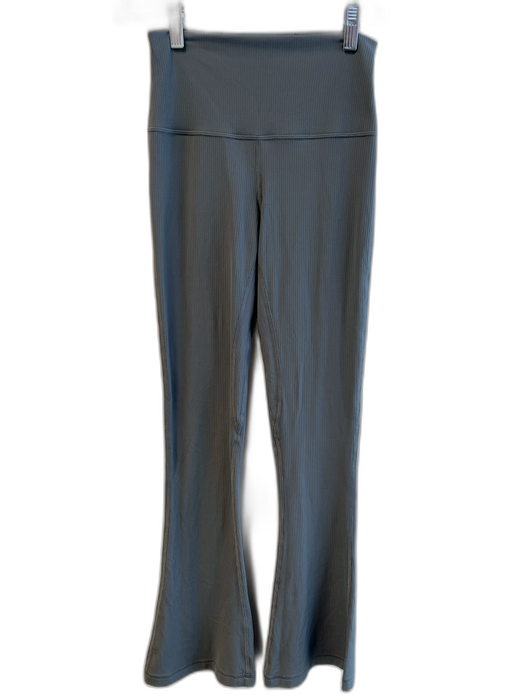 Lululemon Size 4 Gray No Fabric Tag High Rise Ribbed Detail Flared Leggings Gray / 4