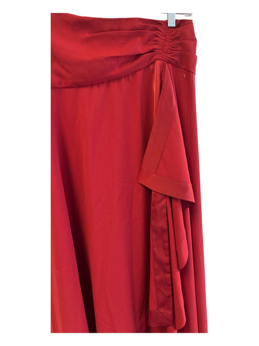 Mare x Anthropolgie Size Small Brick Red Polyester Back Zip Ruffle Accent Skirt Brick Red / Small