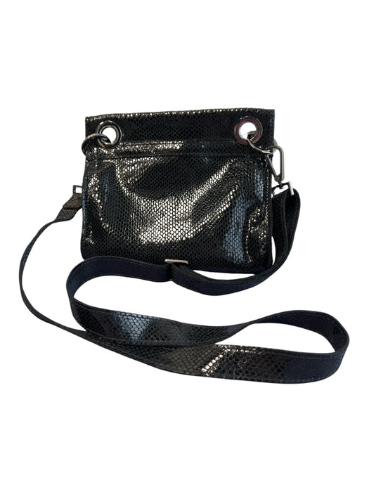 Hammitt Black Leather Grommet Detail Zip Shoulder & Crossbody Strap Bag Black / Small