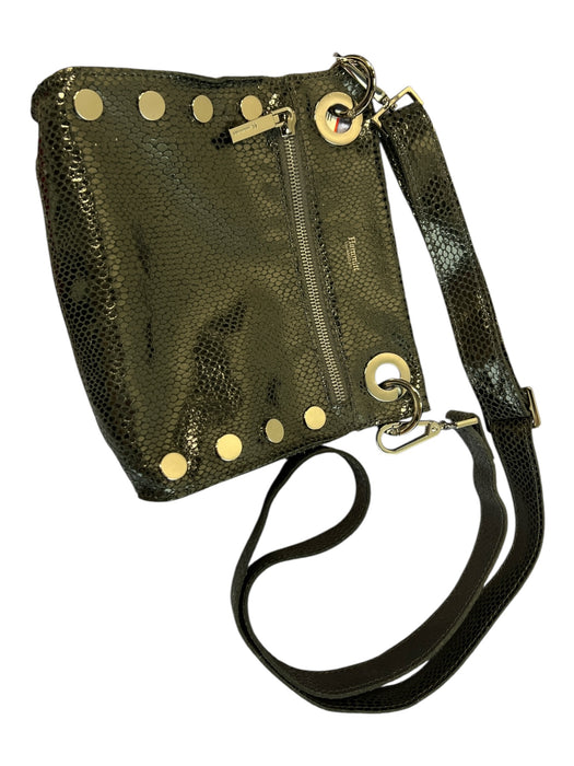 Hammitt Black Leather Grommet Detail Zip Shoulder & Crossbody Strap Bag Black / Small