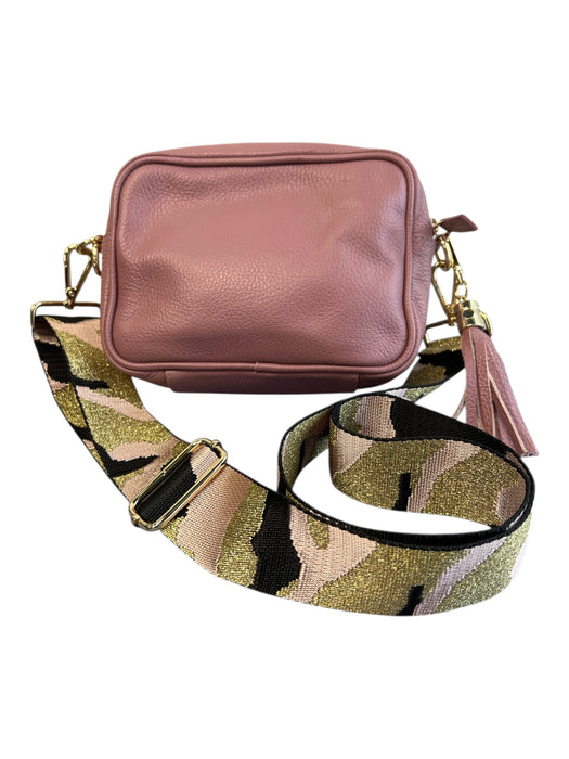Elie Beaumont Pink Leather Pebbled Shoulder & Crossbody Straps Gold Hardware Bag Pink / Small