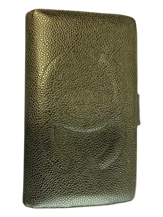 Chanel Black Leather Caviar Snap Closure Change Purse Bifold Bag Black / S