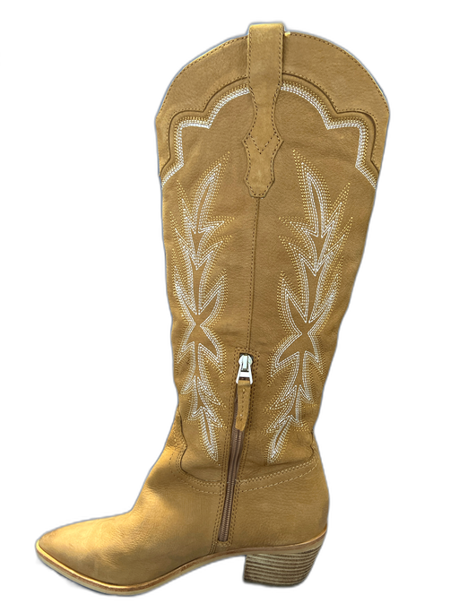 Dolce Vita Shoe Size EST 8 Brown Leather Pointed Toe Knee High Side Zip Boots Brown / EST 8