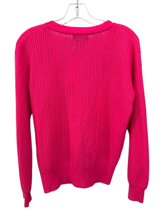 Jumper 1234 Size 2 Neon Pink Missing Fabric Tag Knit V Neck Button Front Sweater Neon Pink / 2
