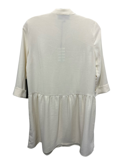 Tuckernuck Size XS Cream White Polyester Button Front 1/2 Sleeve Cuffed Dress Cream White / XS