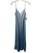 Beautiful People Size S Baby Blue Silk Spaghetti Strap V Neck Slip Midi Dress Baby Blue / S