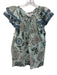Omika Size M Blue, White, & Black Cotton Ruffle Cap Sleeve All Over Print Top Blue, White, & Black / M