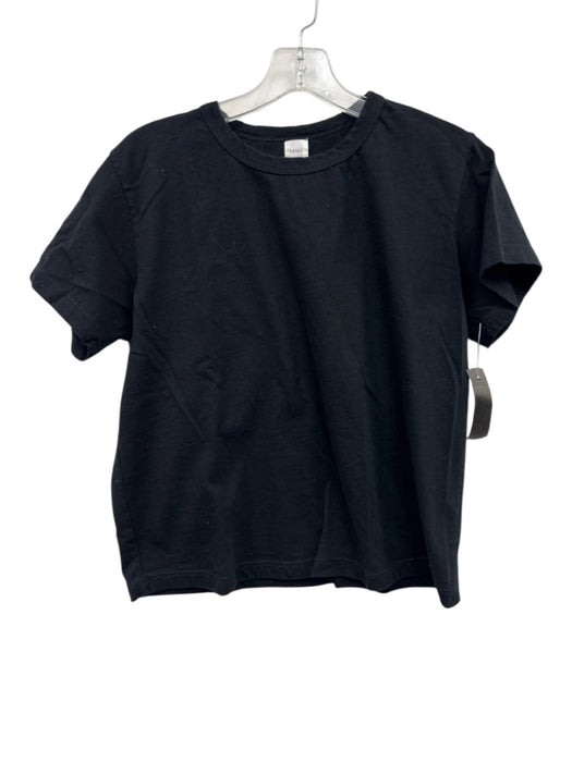 Leset Size M Black Cotton T Shirt Top Black / M