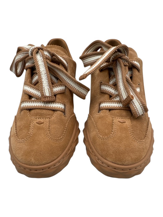 Jimmy Choo Shoe Size 36 Light Brown & White Suede leather Low Top Sneakers Light Brown & White / 36