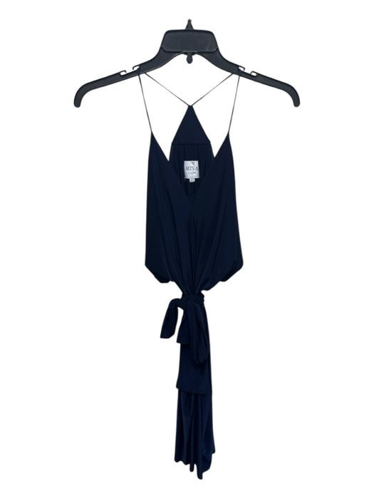 Misa Size XS Navy Polyester Blend Jersey Spaghetti Strap Tie Front Draped Dress Navy / XS