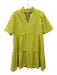Tuckernuck Size S Chartreuse Green Cotton Short Sleeve Eyelet Knee length Dress Chartreuse Green / S