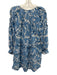 By Anthropologie Size S Blue & White Polyester Long puff sleeve Ruffles Dress Blue & White / S