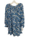By Anthropologie Size S Blue & White Polyester Long puff sleeve Ruffles Dress Blue & White / S