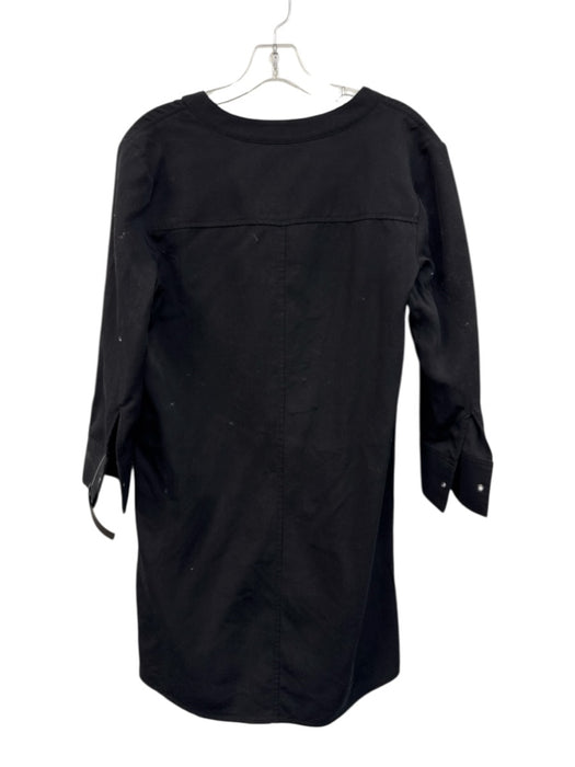 Theory Size s / 4 Black Tencel 3/4 Sleeve Lace Up Grommet Mini Dress Black / s / 4