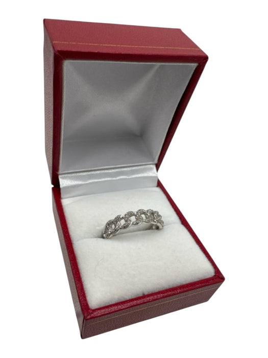 No Brand White Gold 14K Diamond Chain Link Band Ring