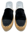 Chanel Shoe Size 39 Black & Beige Suede Espadrille Mule Closed Toe Cap Toe Flats Black & Beige / 39
