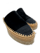 Chanel Shoe Size 39 Black & Beige Suede Espadrille Mule Closed Toe Cap Toe Flats Black & Beige / 39