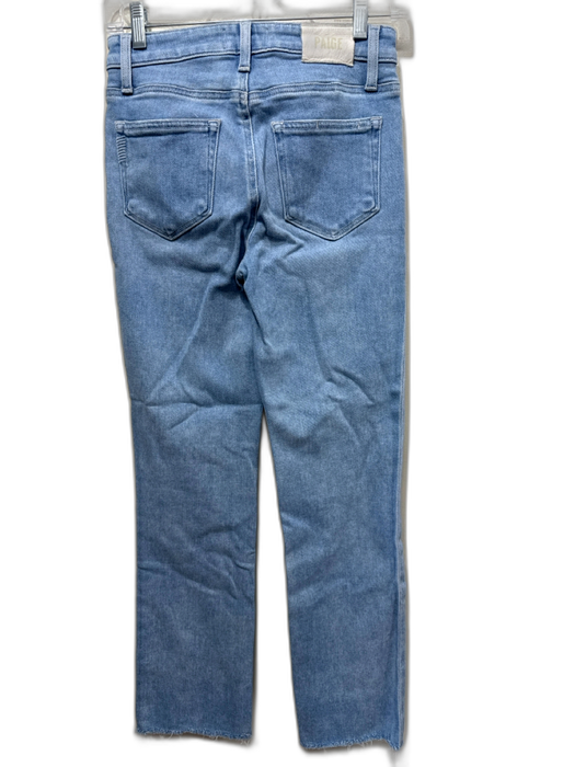 Paige Size 25 Light Wash Cotton Blend Denim Straight Leg Frayed Hem Jeans Light Wash / 25