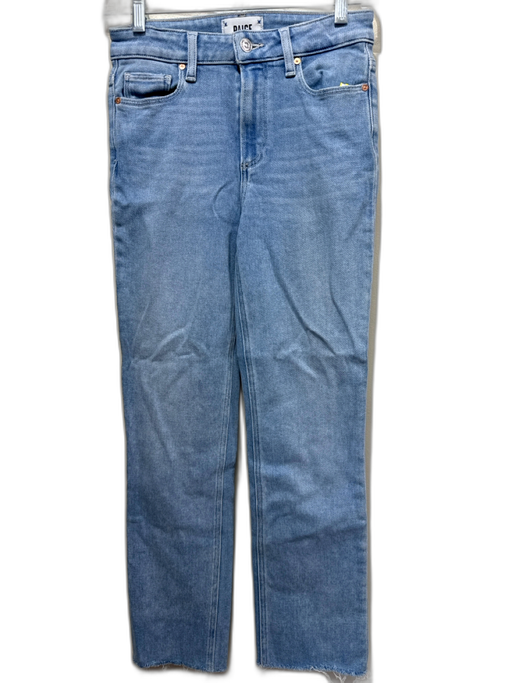 Paige Size 25 Light Wash Cotton Blend Denim Straight Leg Frayed Hem Jeans Light Wash / 25