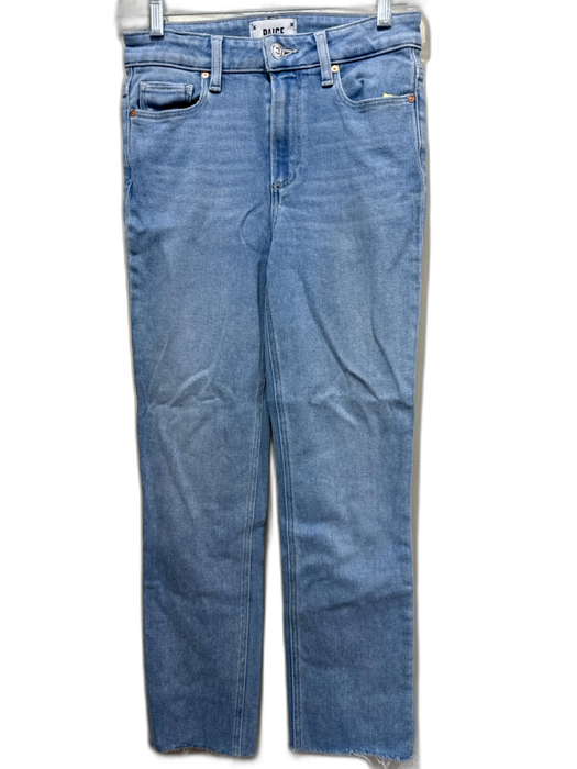 Paige Size 25 Light Wash Cotton Blend Denim Straight Leg Frayed Hem Jeans Light Wash / 25