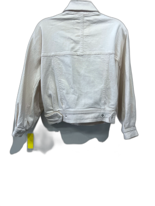 Mother Superior Size XS Cream Cotton Blend Denim Snaps Collared Jacket Cream / XS