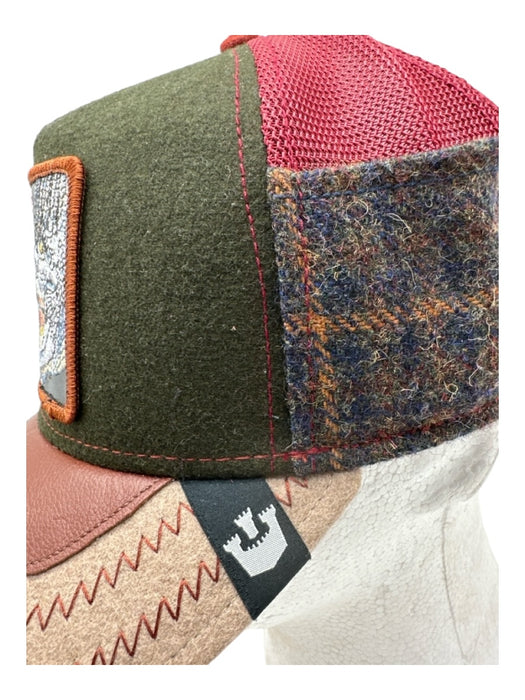 Goorin Bros Like New Tan & Green Print Wool Blend Aligator Trucker Men's Hat