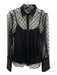 J. Crew Size 4 Black Polyester Mesh Polka Dot Button Up Long Sleeve Top Black / 4