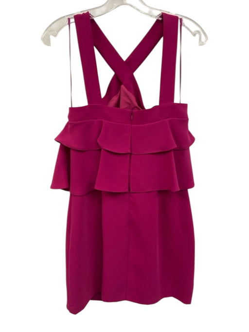 Amanda Uprichard Size S Fuchsia Polyester Sleeveless Criss Cross Front Dress Fuchsia / S