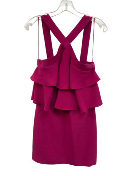 Amanda Uprichard Size S Fuchsia Polyester Sleeveless Criss Cross Front Dress Fuchsia / S