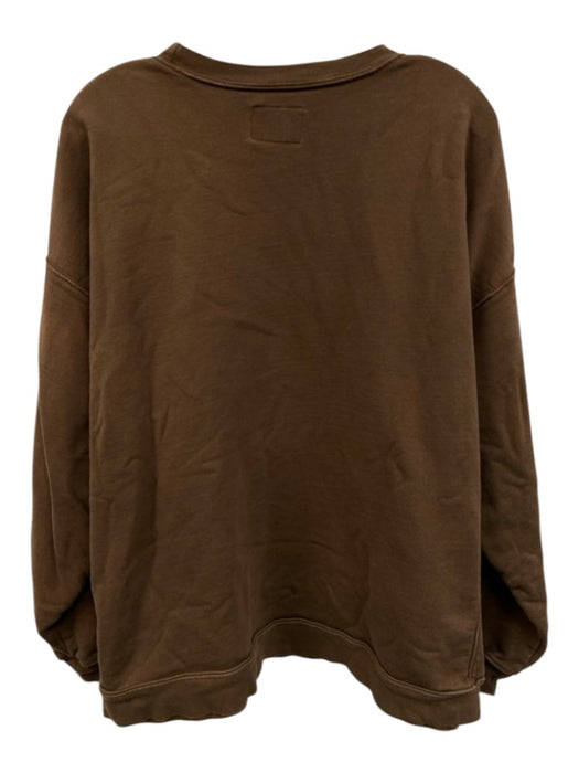 Daily Drills Size XS/S Brown Cotton Crew Neck Logo Band Long Sleeve Sweater Brown / XS/S