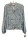 endless rose Size XS Light Blue Polyester Mock Neck Lace Trim Long Sleeve Top Light Blue / XS