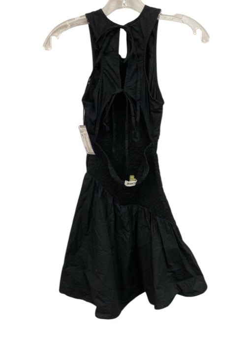 Celandine Size XS Black Cotton U Neck Tie Closure Open Back Elastic body Dress Black / XS