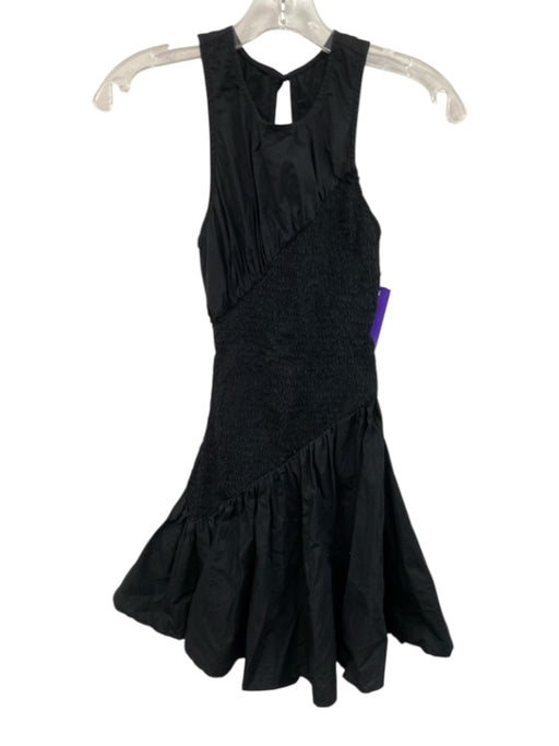 Celandine Size XS Black Cotton U Neck Tie Closure Open Back Elastic body Dress Black / XS