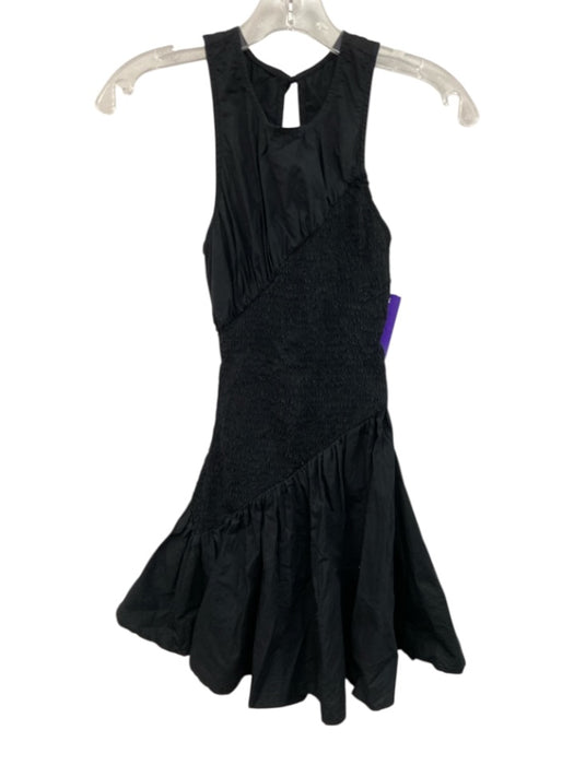 Celandine Size XS Black Cotton U Neck Tie Closure Open Back Elastic body Dress Black / XS