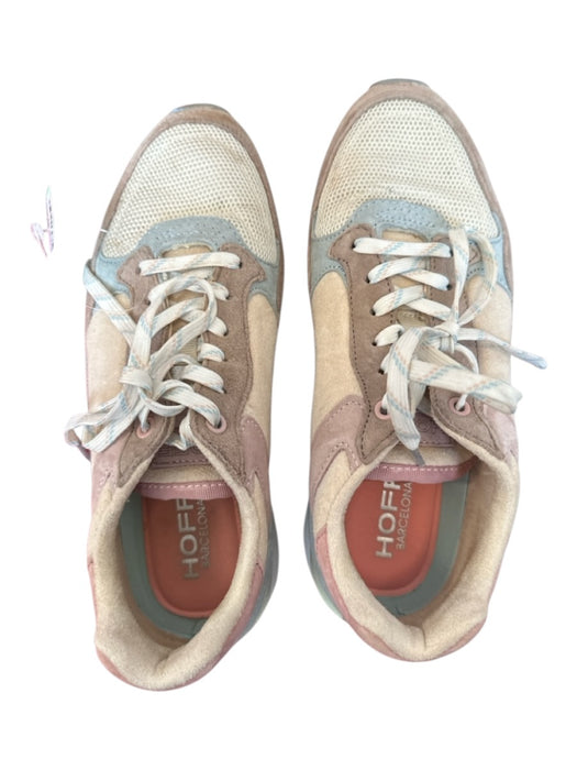 Hoff Shoe Size 6.5 Taupe & Pink Suede & Canvas Color Block Athletic Sneakers Taupe & Pink / 6.5