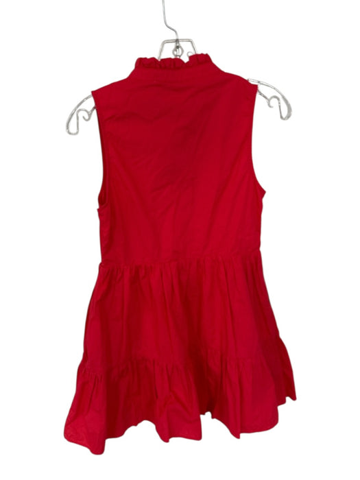 Karlie Size S Tomato Cotton Sleeveless Ruffle Collar V Neck Dress Tomato / S