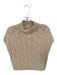 Free People Size S Tan Cotton Cap Sleeve Mock Neck Knit Top Tan / S