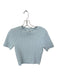ASTR Size S Baby Blue Cotton Short Sleeve Cable Knit Crew Neck Sweater Baby Blue / S