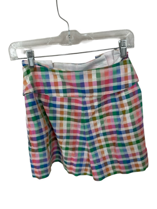 Sezane Size 38 Multi Viscose Blend High Waist Checkered Front Tie Shorts Multi / 38