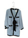 Pomander Place Size L Blue & Black Polyester Long Sleeve Tweed Front Tie Dress Blue & Black / L