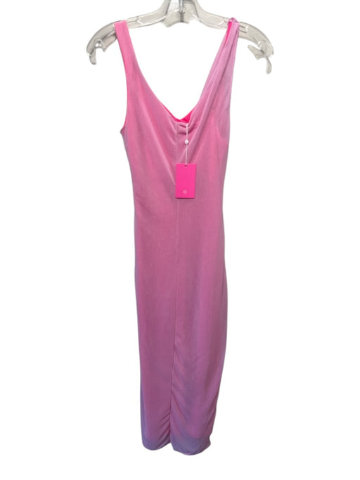 Amanda Uprichard Size S Mixed Pinks Polyester Mesh Overlay Draped Dress Mixed Pinks / S